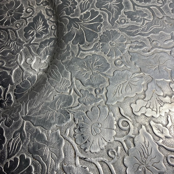 Hand Hammered Floral Serving Tray - Floral-PRICE IS FIRM - Picture 10 of 14